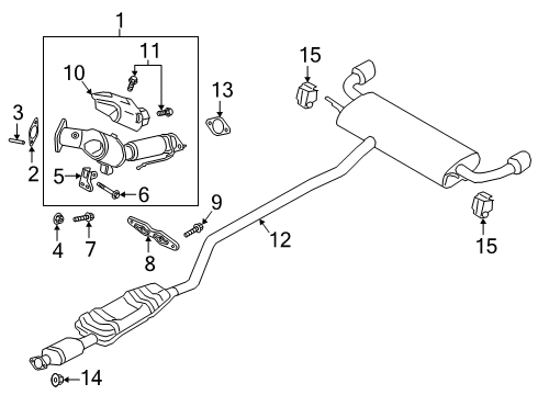 2022 Lincoln Nautilus Catalytic Converter Gasket Diagram for K2GZ-6L612-A