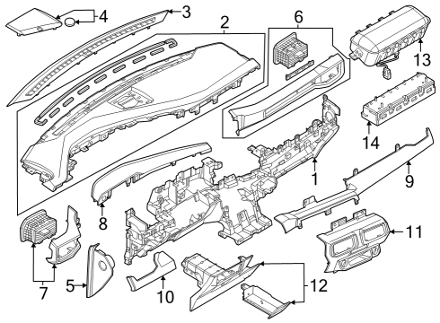 2025 Ford Mustang Instrument Panel Diagram