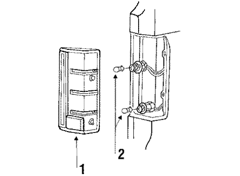 1984 Ford F-250 Backup & Tail Lamps Diagram 2 - Thumbnail