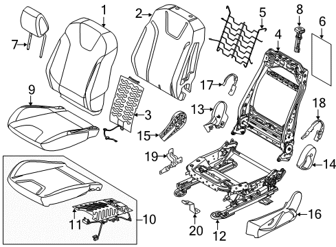 2018 Ford Focus Finish Panel, Front Inner Passenger Side Diagram for F1EZ-5862186-CB