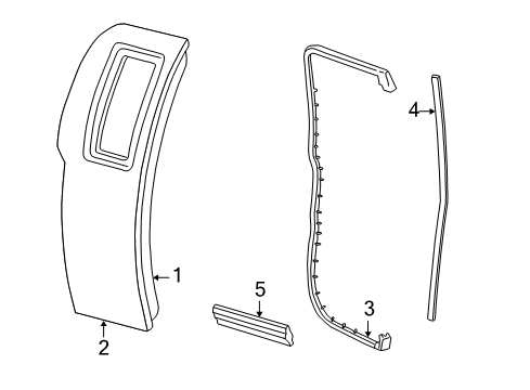 2004 Ford F-150 Heritage Exterior Trim - Rear Door Diagram