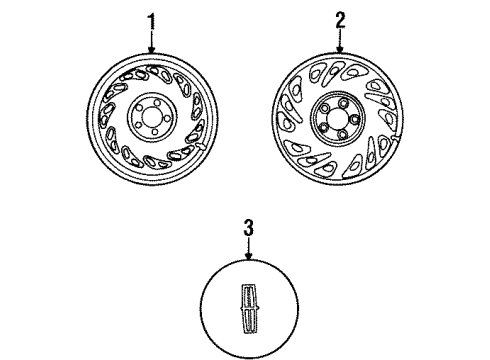 1997 Lincoln Continental Spare Wheel, Driver Side Diagram for F6OZ1007EB