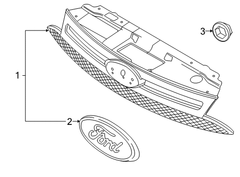 2010 Ford Focus Grille & Components Diagram 2 - Thumbnail