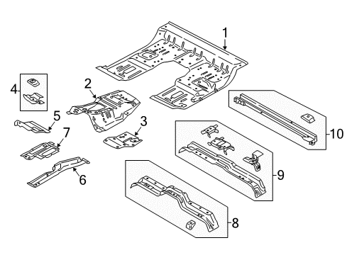 2018 Ford F-150 Member Assembly - Cross Center Diagram for FL3Z-1510624-F