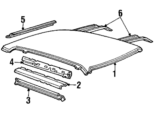 1985 Ford LTD Roof & Components Diagram