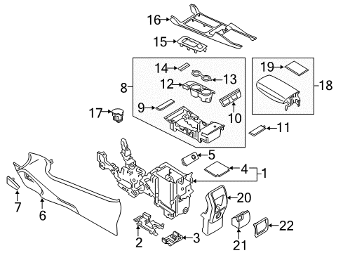 2018 Ford Escape Center Console Diagram