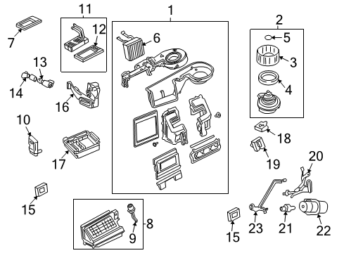 2004 Ford Explorer A/C Evaporator & Heater Components Diagram