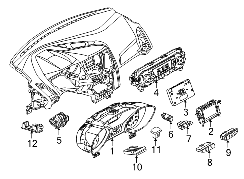 2012 Ford Focus A/C & Heater Control Units Diagram