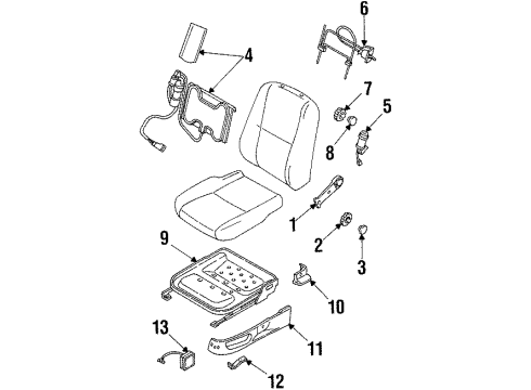 2000 Mercury Mystique Seat Components Diagram