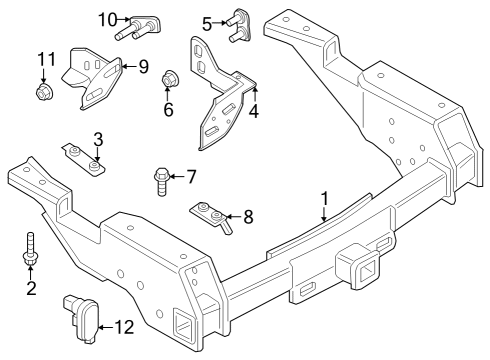 2024 Ford F-250 Super Duty Trailer Hitch Mount Bolt Diagram for -W721340-S439