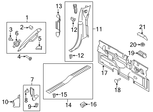 2017 Ford F-250 Super Duty Interior Trim - Cab Diagram 6 - Thumbnail