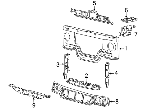 1992 Ford E-150 Econoline Radiator Support Diagram 2 - Thumbnail