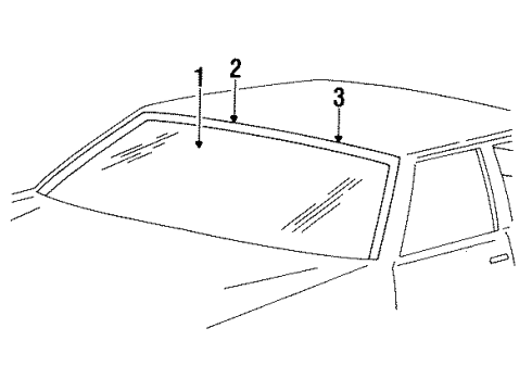 1984 Lincoln Town Car Glass - Windshield Diagram
