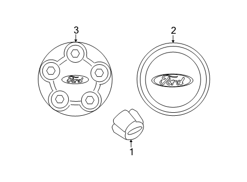 2001 Ford Explorer Sport Trac Wheel Covers & Trim Diagram
