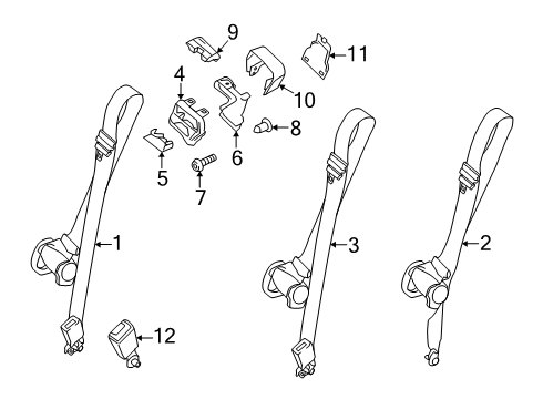 2024 Ford Transit-250 Rear Seat Belts Diagram 2 - Thumbnail