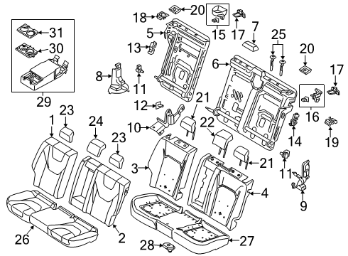 2019 Ford Police Responder Hybrid Rear Seat Components Diagram 2 - Thumbnail