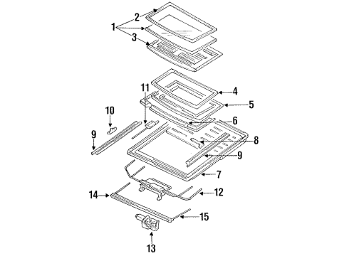 1994 Ford Escort Sunroof Diagram 2 - Thumbnail