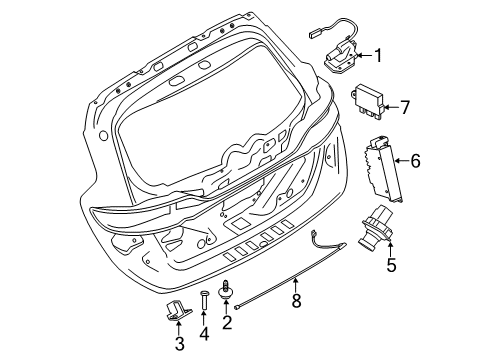 2016 Lincoln MKC Lift Gate - Lock & Hardware Diagram