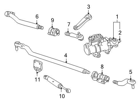 2000 Ford Excursion Steering Gear & Linkage Diagram 2 - Thumbnail