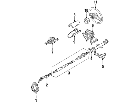 1984 Mercury Lynx Steering Column & Wheel Diagram
