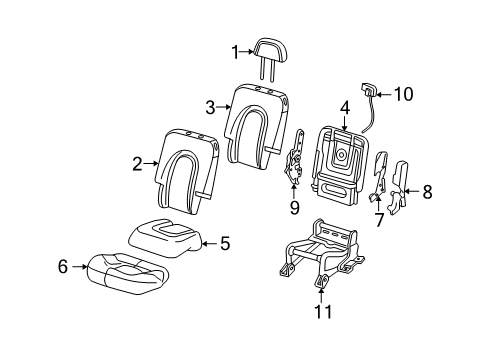 2003 Lincoln Aviator Rear Seat Components Diagram 3 - Thumbnail