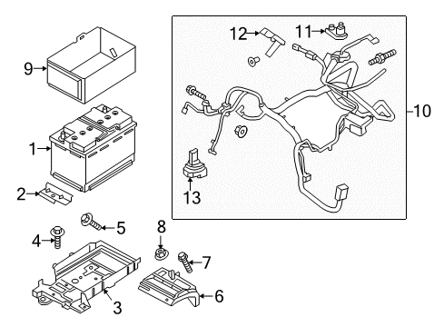 2015 Ford Edge Battery Cable Diagram for F2GZ-14300-C