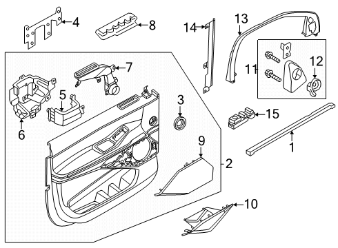 2025 Lincoln Navigator Interior Trim - Front Door Diagram