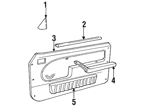 1993 Ford Mustang Interior Trim - Door Diagram