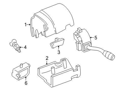 2001 Ford Explorer Sport Shroud, Switches & Levers Diagram 2 - Thumbnail