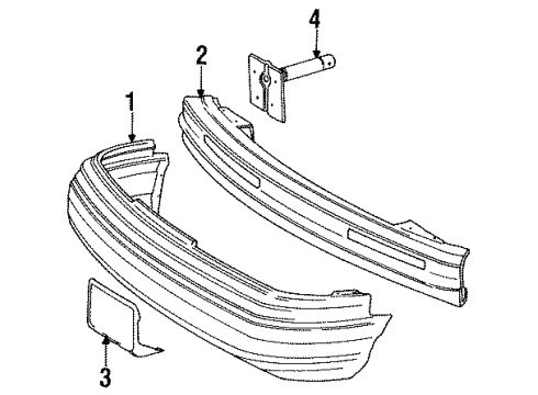 1994 Ford Crown Victoria Bumper & Components - Front Diagram