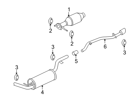 2005 Ford Focus Exhaust System Diagram 2 - Thumbnail