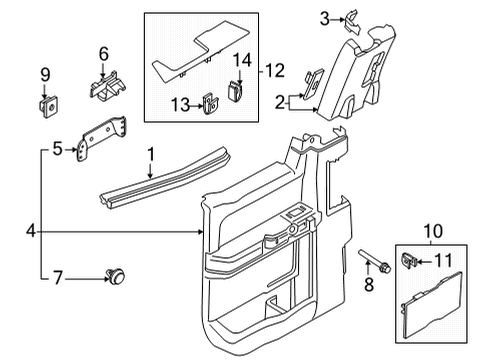 2024 Ford F-150 Interior Trim - Rear Door Diagram 4 - Thumbnail