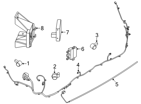 2024 Lincoln Nautilus Electrical Components - Rear Bumper Diagram