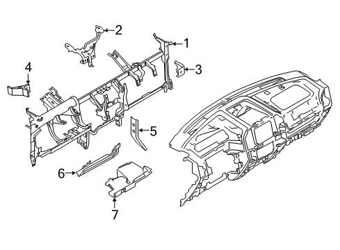 2019 Ford F-350 Super Duty Instrument Panel Components Diagram 2 - Thumbnail