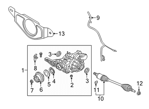 2024 Ford Bronco Sport Axle & Differential - Rear Diagram