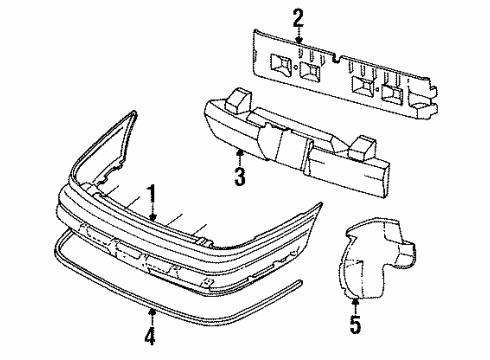 1993 Lincoln Mark VIII Bumper & Components - Rear Diagram