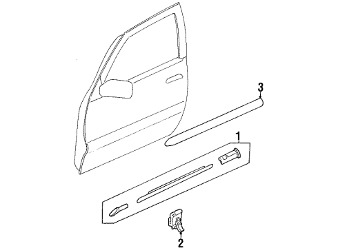 2002 Ford Escort Belt Weatherstrip Clip Diagram for F7CZ-5421060-AA