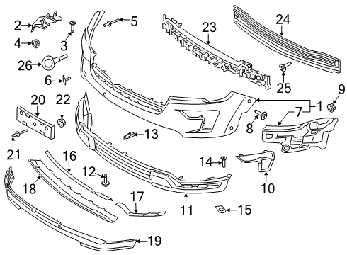 2018 Ford Explorer Bumper & Components - Front Diagram