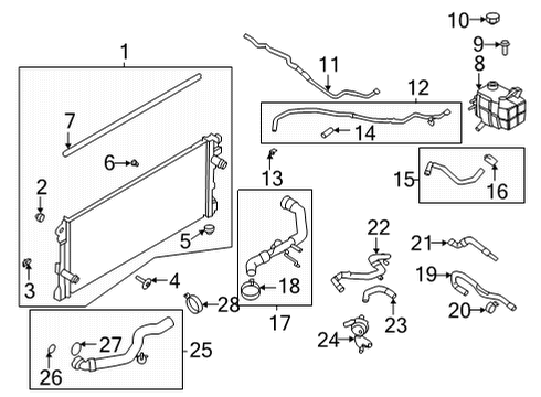 2025 Ford Bronco Radiator & Components Diagram
