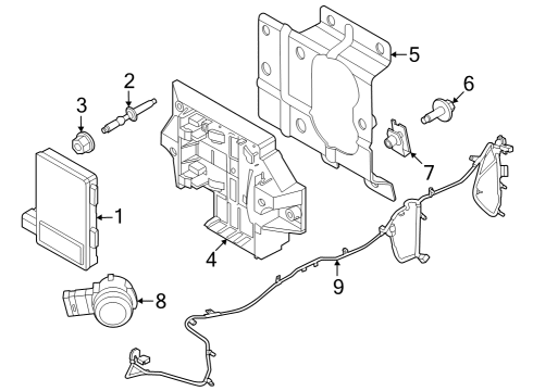 2025 Ford F-350 Super Duty Electrical Components - Front Bumper Diagram