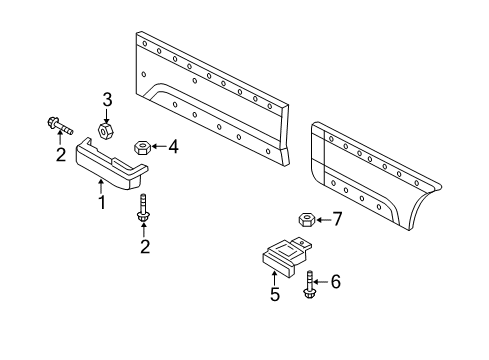 2003 Lincoln Navigator Exterior Trim - Pillars Diagram