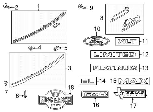 2018 Ford Expedition Handle Clip, Rear Driver Side Diagram for -W716507-S300