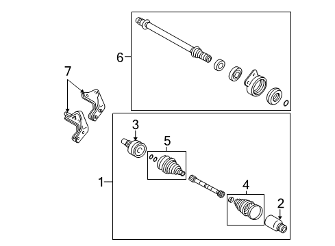 2009 Ford Escape Drive Axles - Front Diagram 3 - Thumbnail