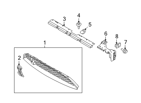 2010 Ford Mustang Grille & Components Diagram 4 - Thumbnail