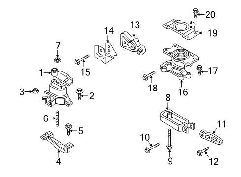 2016 Lincoln MKX Motor Mount Diagram for F2GZ-6038-A
