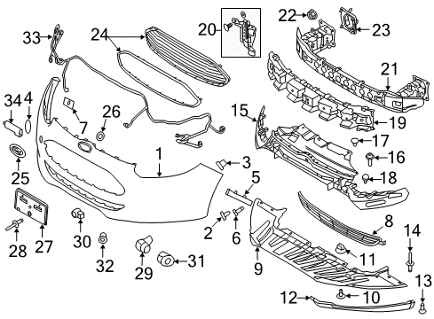 2012 Ford Focus Bumper & Components - Front Diagram