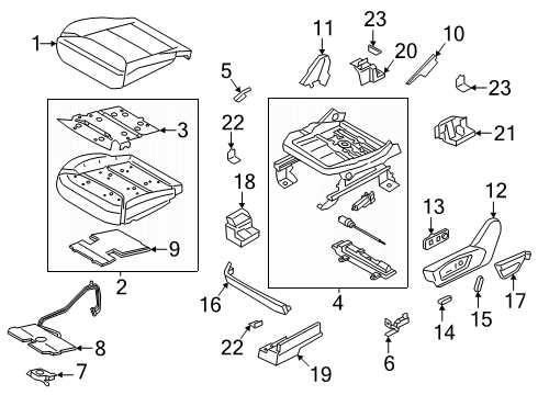 2024 Ford Explorer Driver Seat Components Diagram