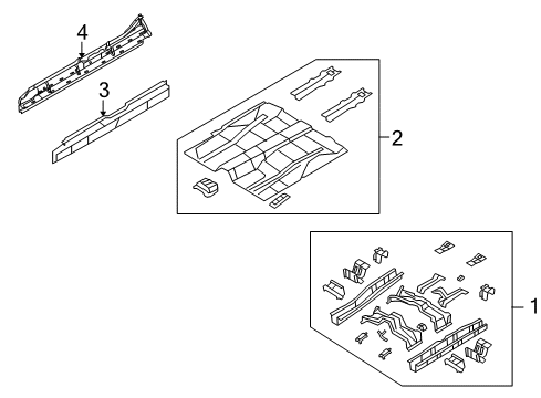 2007 Lincoln MKX Floor Side Rail, Front Passenger Side Diagram for BT4Z-7810124-B