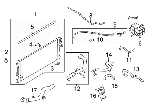 2024 Ford Ranger Radiator & Components Diagram