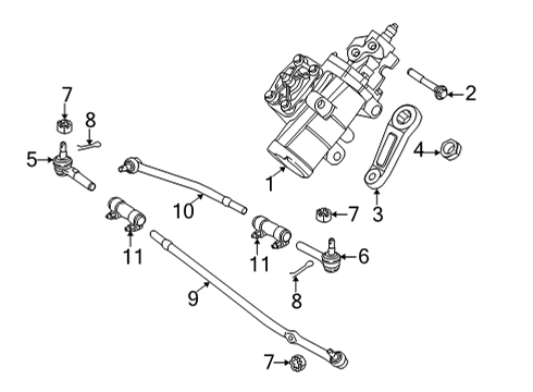2025 Ford E-350 Super Duty Steering Gear & Linkage Diagram